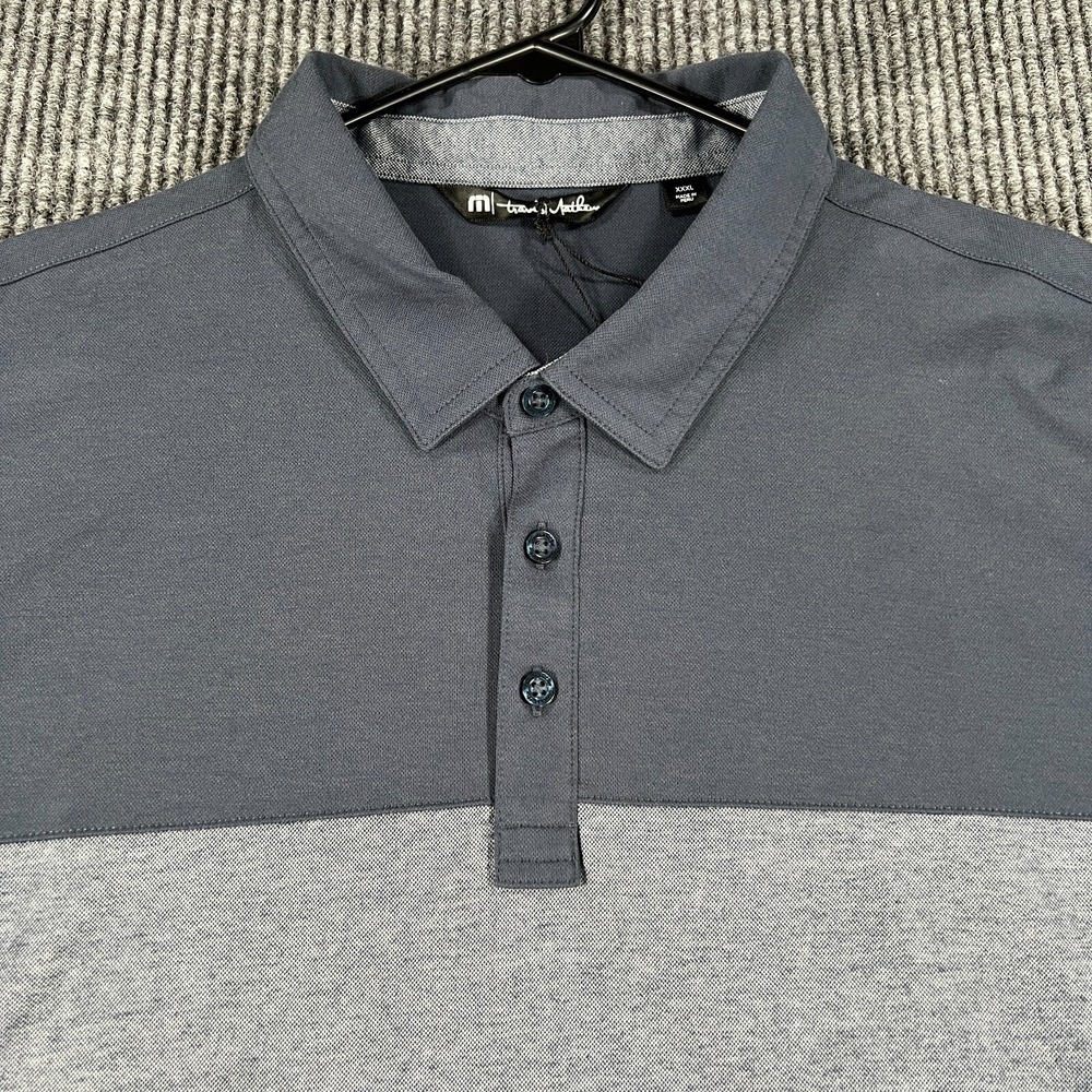 Travis Mathew Mens Shirt Polo 3XL Gray Blue Short Sleeve NWT New GFI Digital